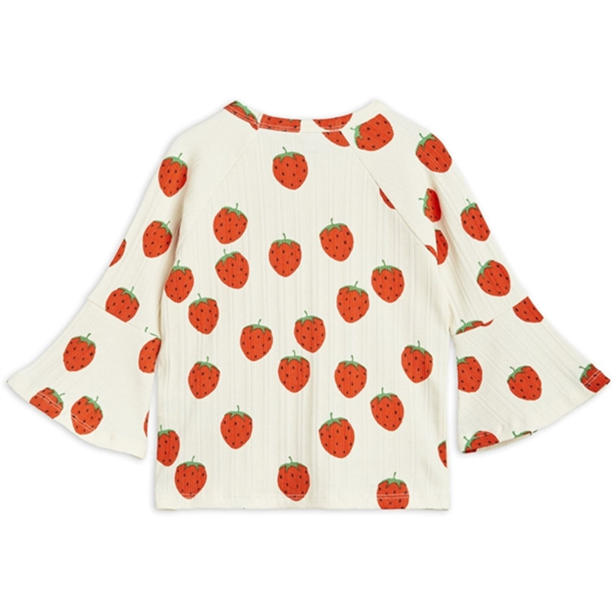 Mini Rodini Strawberries Aop Trumpet T-shirt Offwhite 3