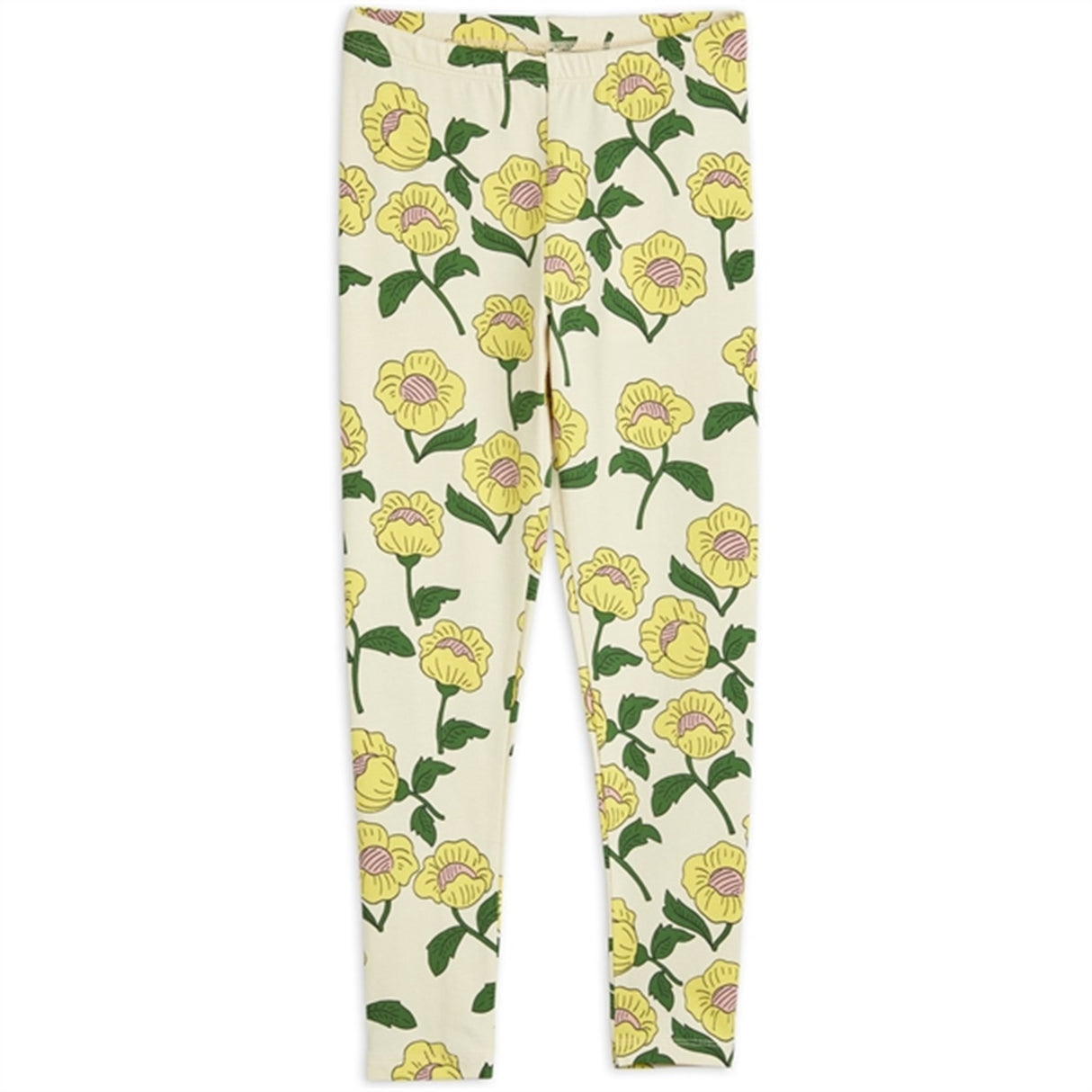 Mini Rodini Flowers Aop Leggings Yellow