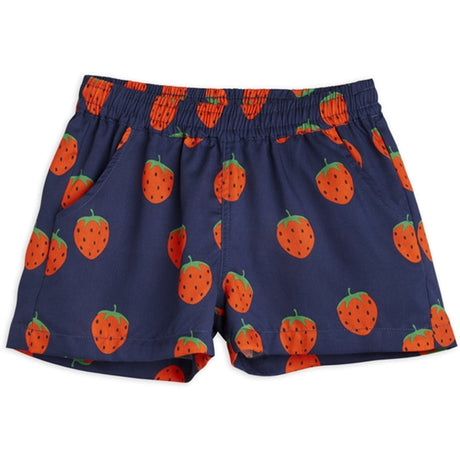 Mini Rodini Strawberries Aop Woven Shorts Blue