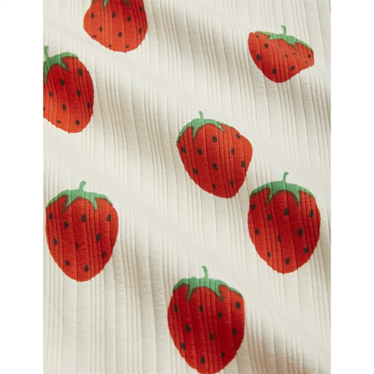 Mini Rodini Strawberries Aop Flared Pants Offwhite 4