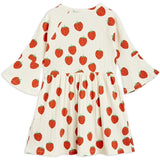 Mini Rodini Strawberries Aop Trumpet Sleeve Dress Offwhite 4