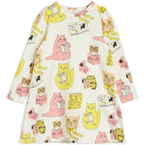 Mini Rodini Cats Aop Ls Dress Offwhite