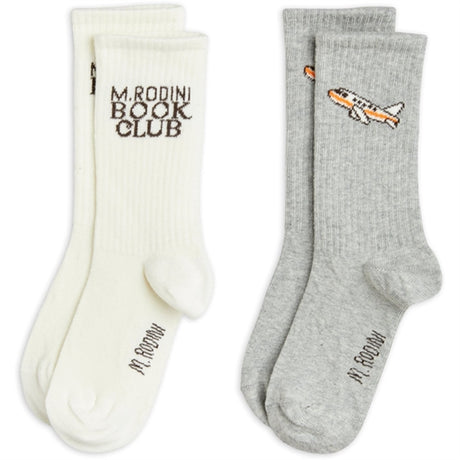 Mini Rodini Book Club Socks 2-Pack Multi