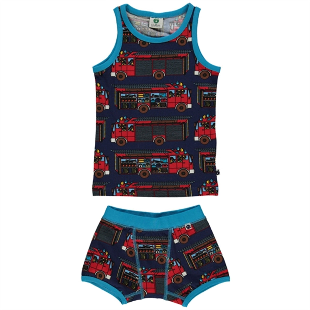 Småfolk Medieval Blue Fire Trucks Underwear Set