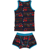 Småfolk Medieval Blue Fire Trucks Underwear Set 2