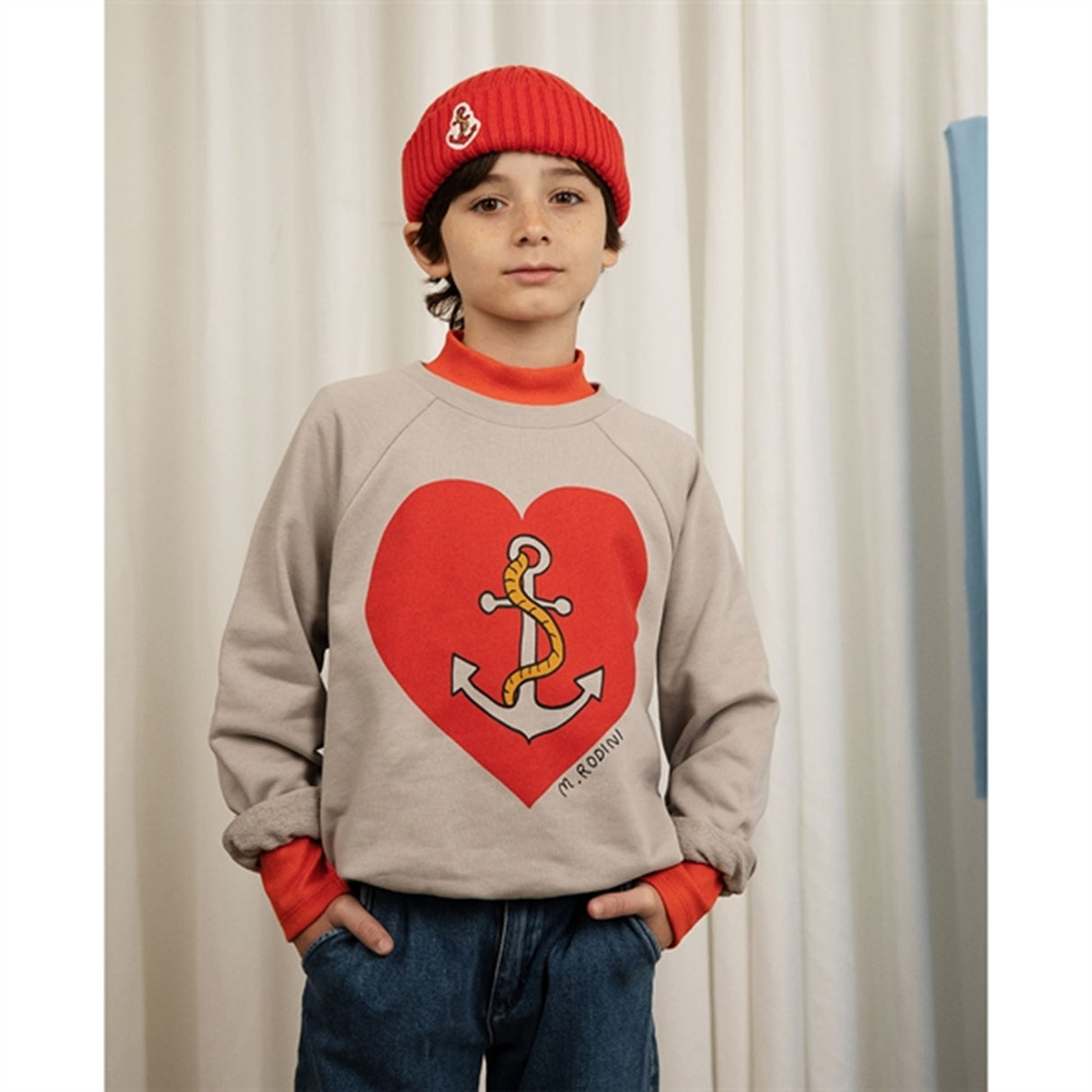 Mini Rodini Sailors Heart Sweatshirt Grey 5