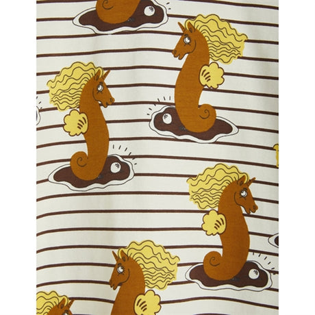 Mini Rodini Unicorn Seahorse AOP Leggings Brown 2