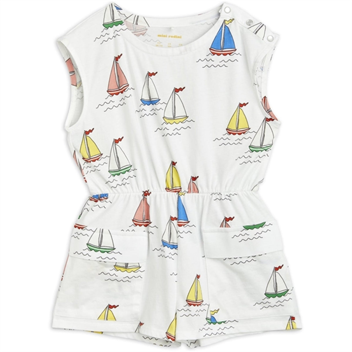 Mini Rodini Sailing Boats Aop Summersuit White