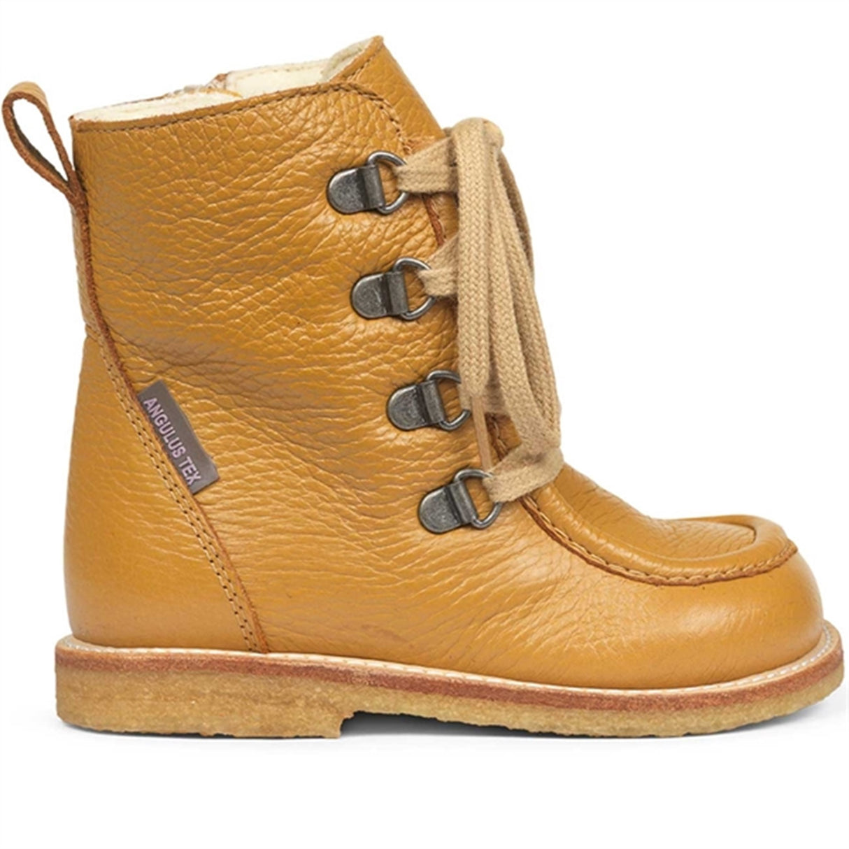 Angulus Tex Boots w. Zipper and Lace Ocher 2380-101-7250-2566 3
