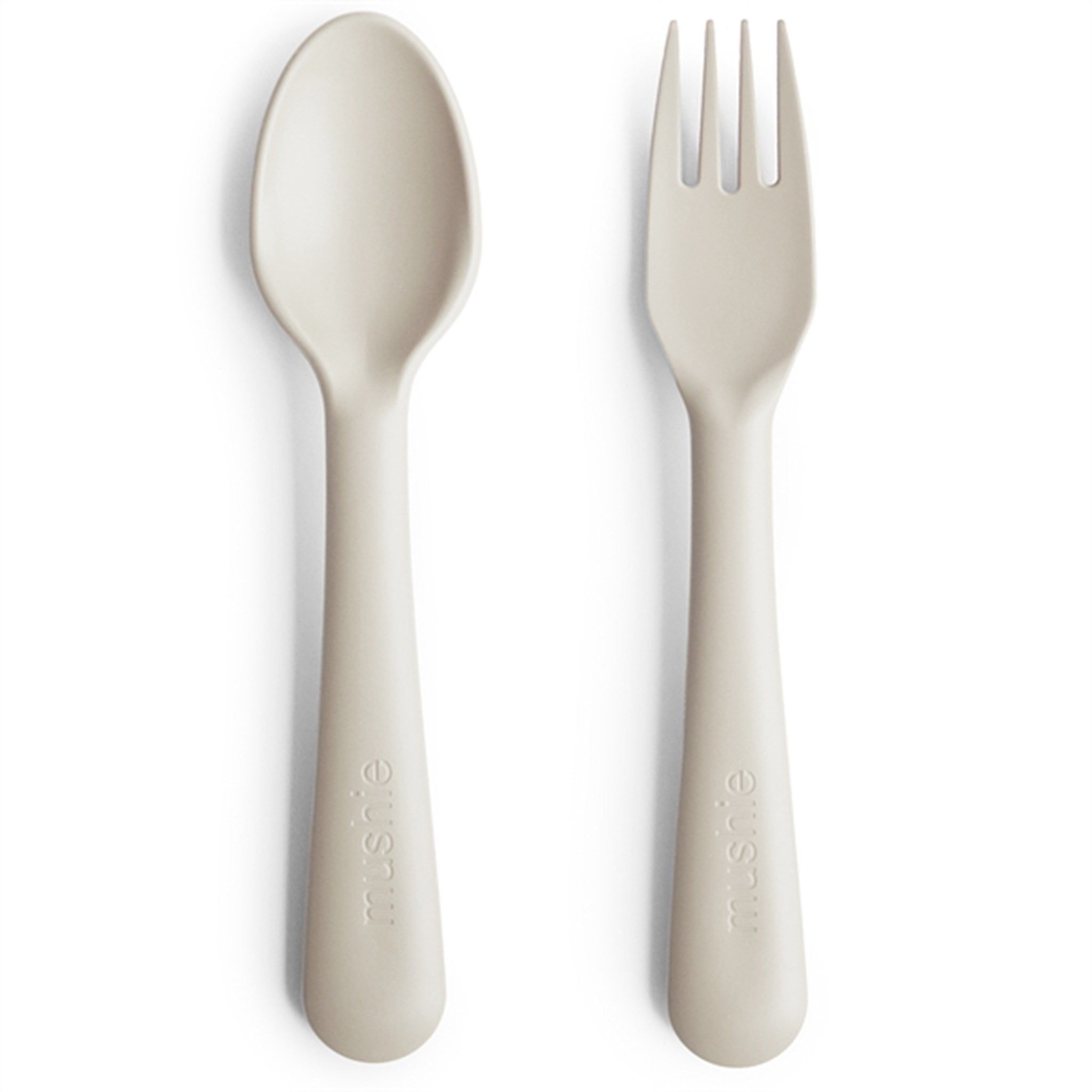 Mushie Fork And Spoon Set Ivory