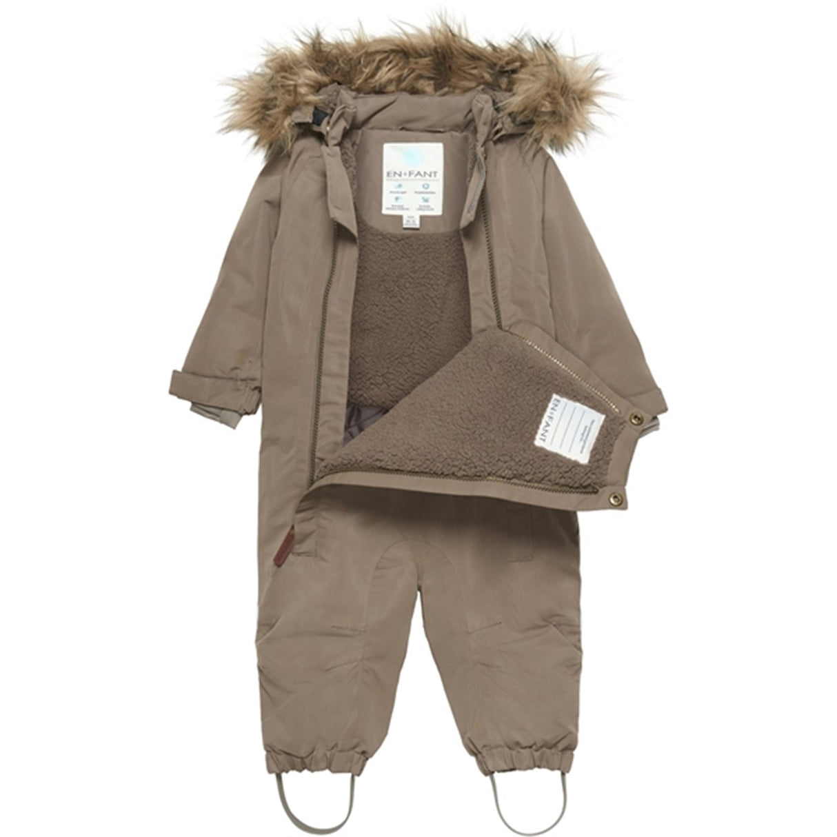 En Fant Snow Suit m. Faux Fur Chocolate Chip 4