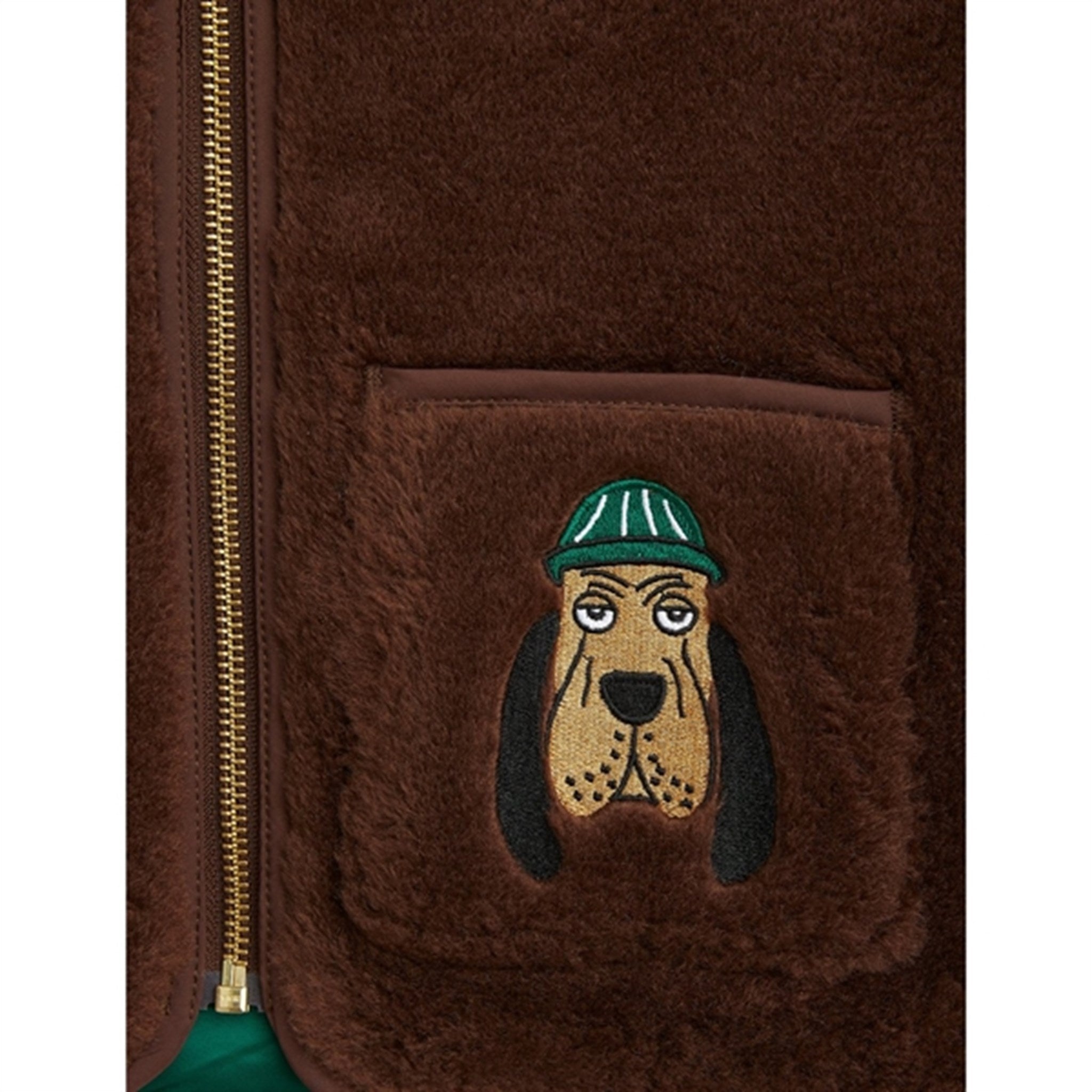 Mini Rodini Bloodhound Faux Fur Vest Brown 3