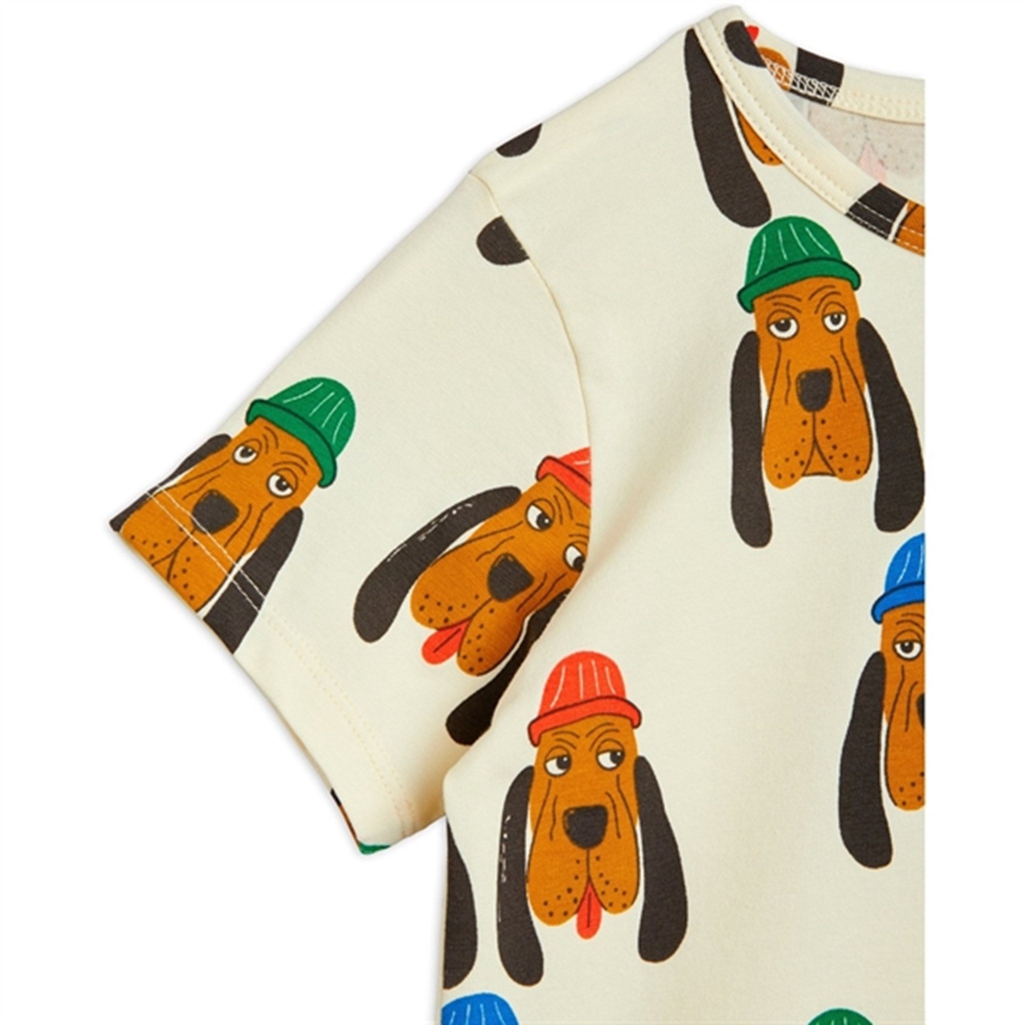 Mini Rodini Bloodhound Aop T-shirt Offwhite 2
