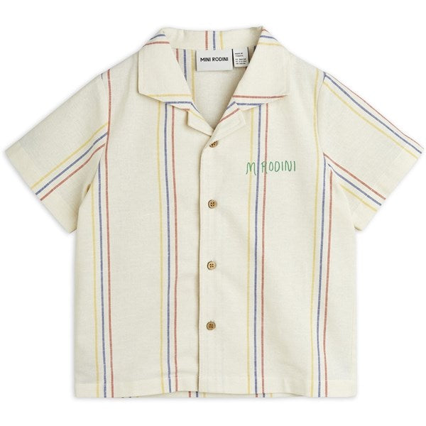 Mini Rodini Offwhite Stripe Y/D Woven T-shirt