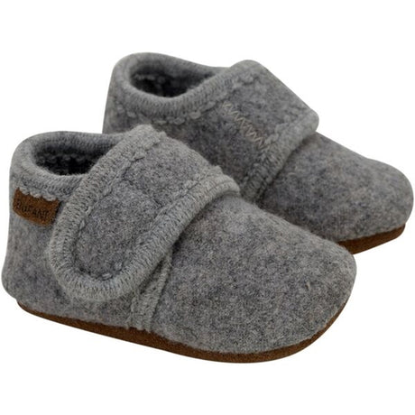 En Fant Baby Wool Slippers Grey Melange