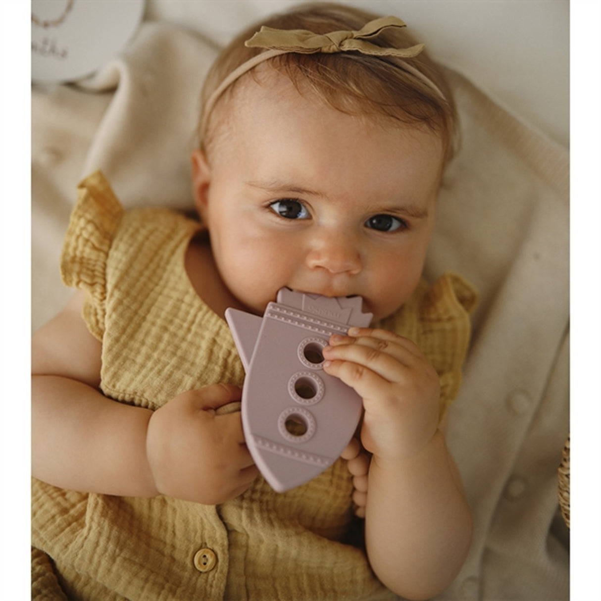 Mushie Teether Rocket Soft Lilac