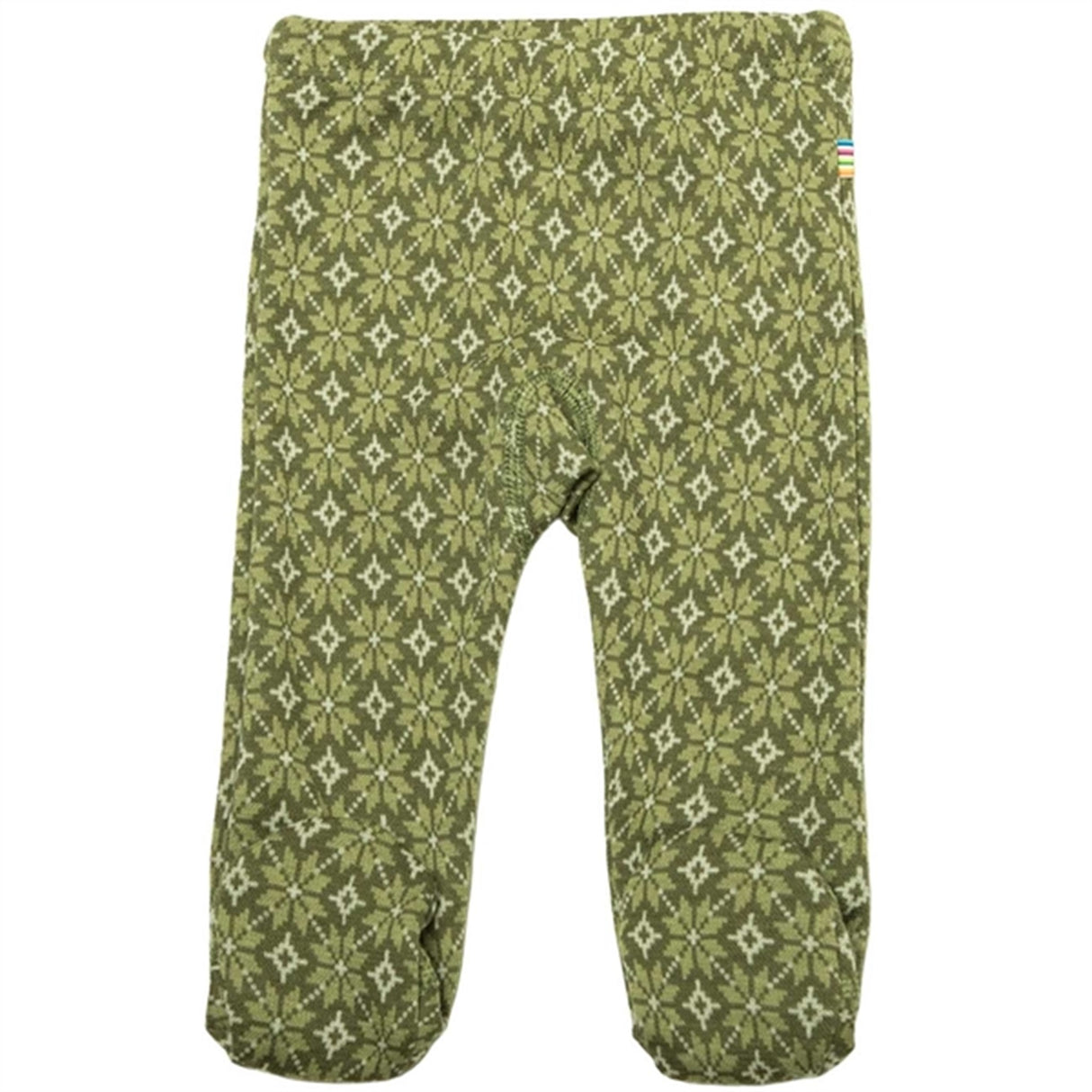 Joha Wool Green Jacquard Leggings w. Foot