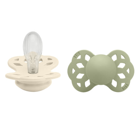 Bibs Infinity Silicone Symmetrical Bibs 2-pack Ivory/Sage