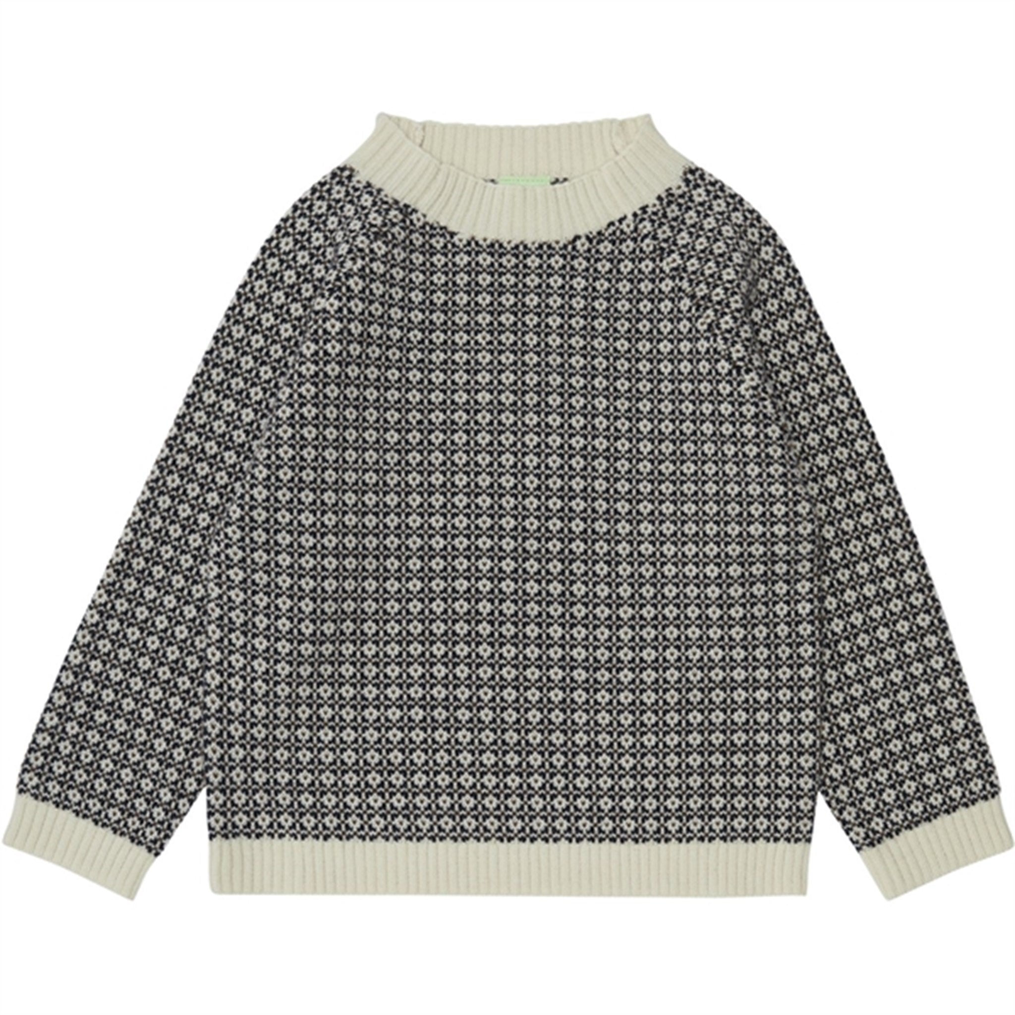 FUB Nordic Knitted Sweater Ecru/Dark Navy/Amber