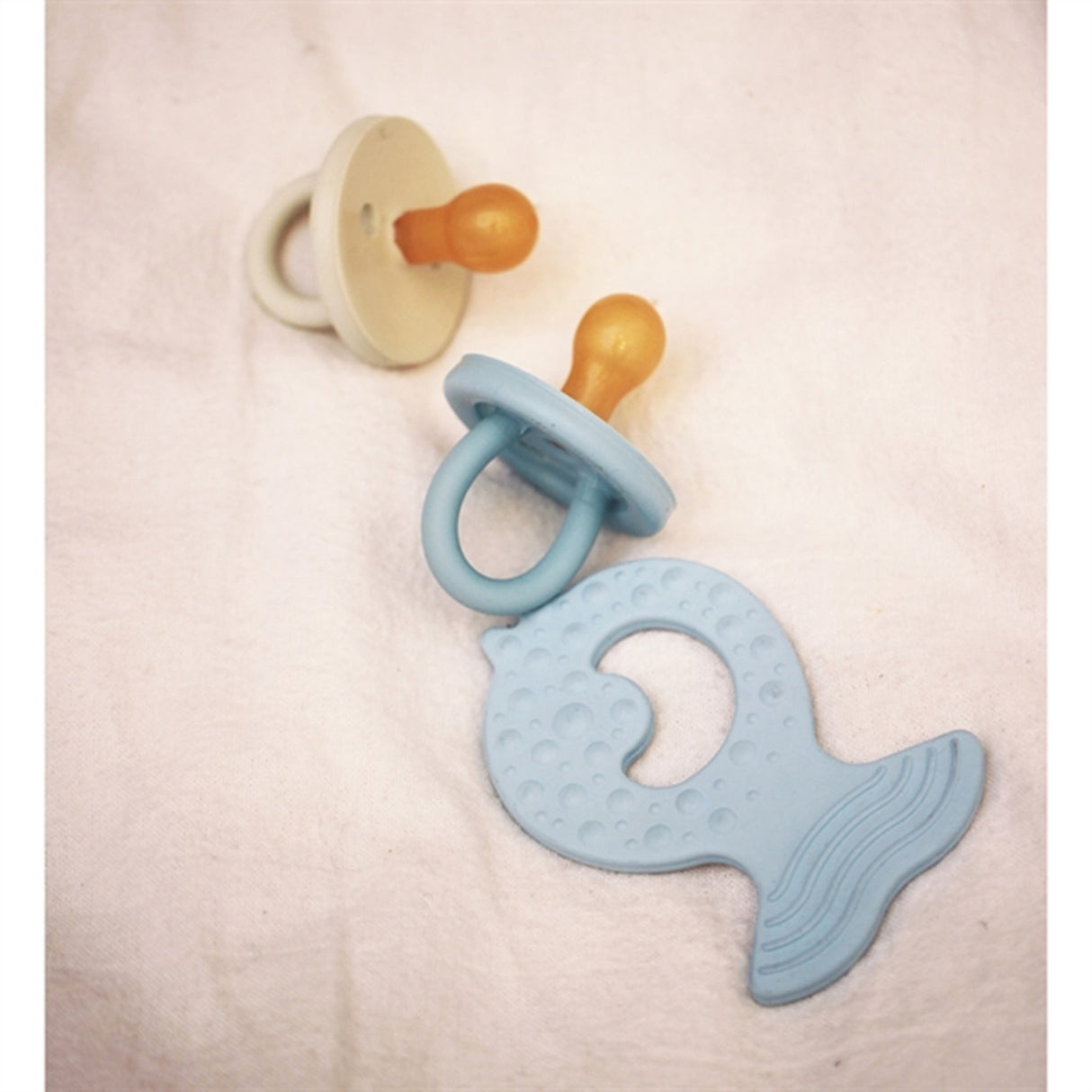 Hevea Bumi Bébé Pacifiers Round 2-pack Denim & Sage