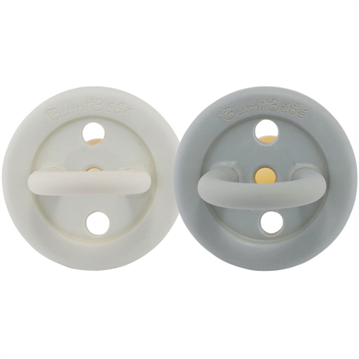 Hevea Bumi Bébé Pacifiers Round 2-pack Dove Grey & Sage