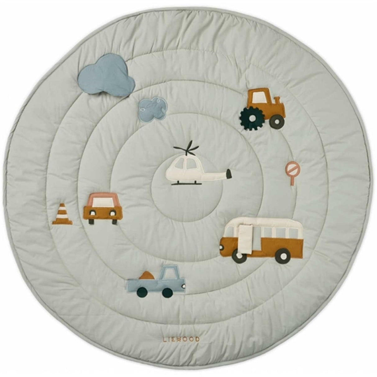 Liewood Neel Activity Blanket Vehicles Dove Blue Mix 2