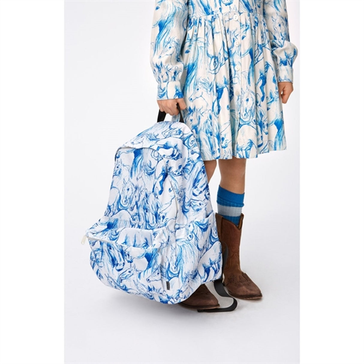 Molo Blue Horses Christy Dress 3