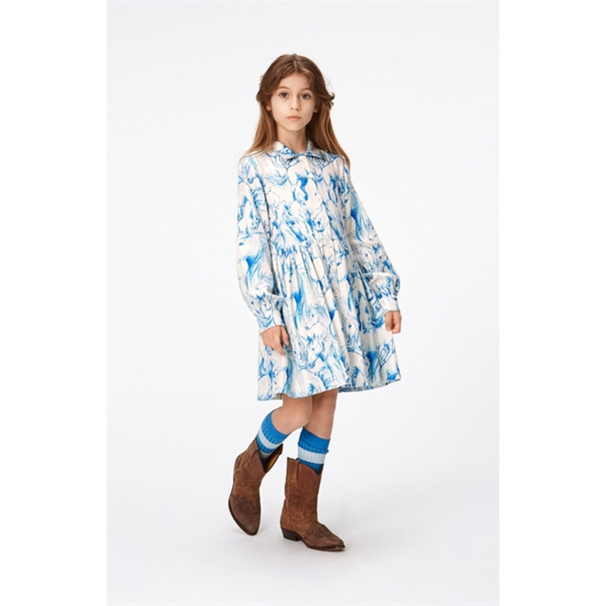 Molo Blue Horses Christy Dress 4