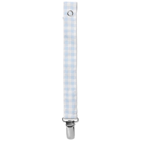 lalaby Blue Gingham Pacifier Clip