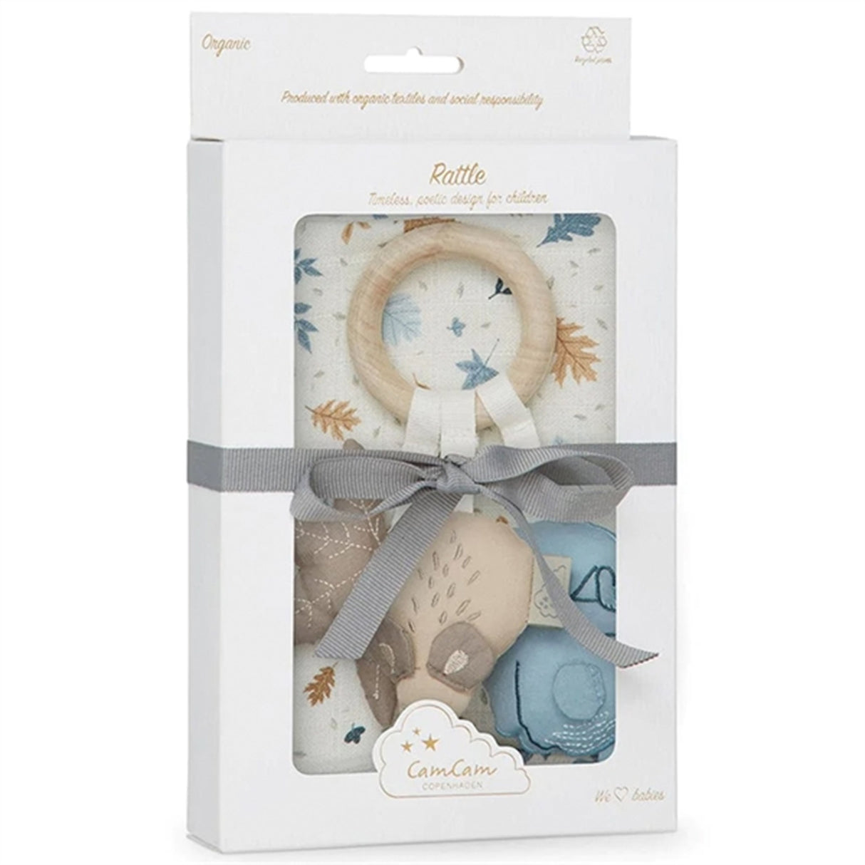 Cam Cam Copenhagen Giftbox - Muslin Cloth and Activity Ring Forest