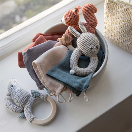 Sebra Crochet Rattle Wolf The Moon