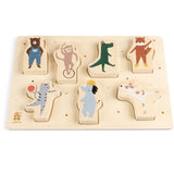 Sebra Wooden Chunky Puzzle Toes/Builders Multi