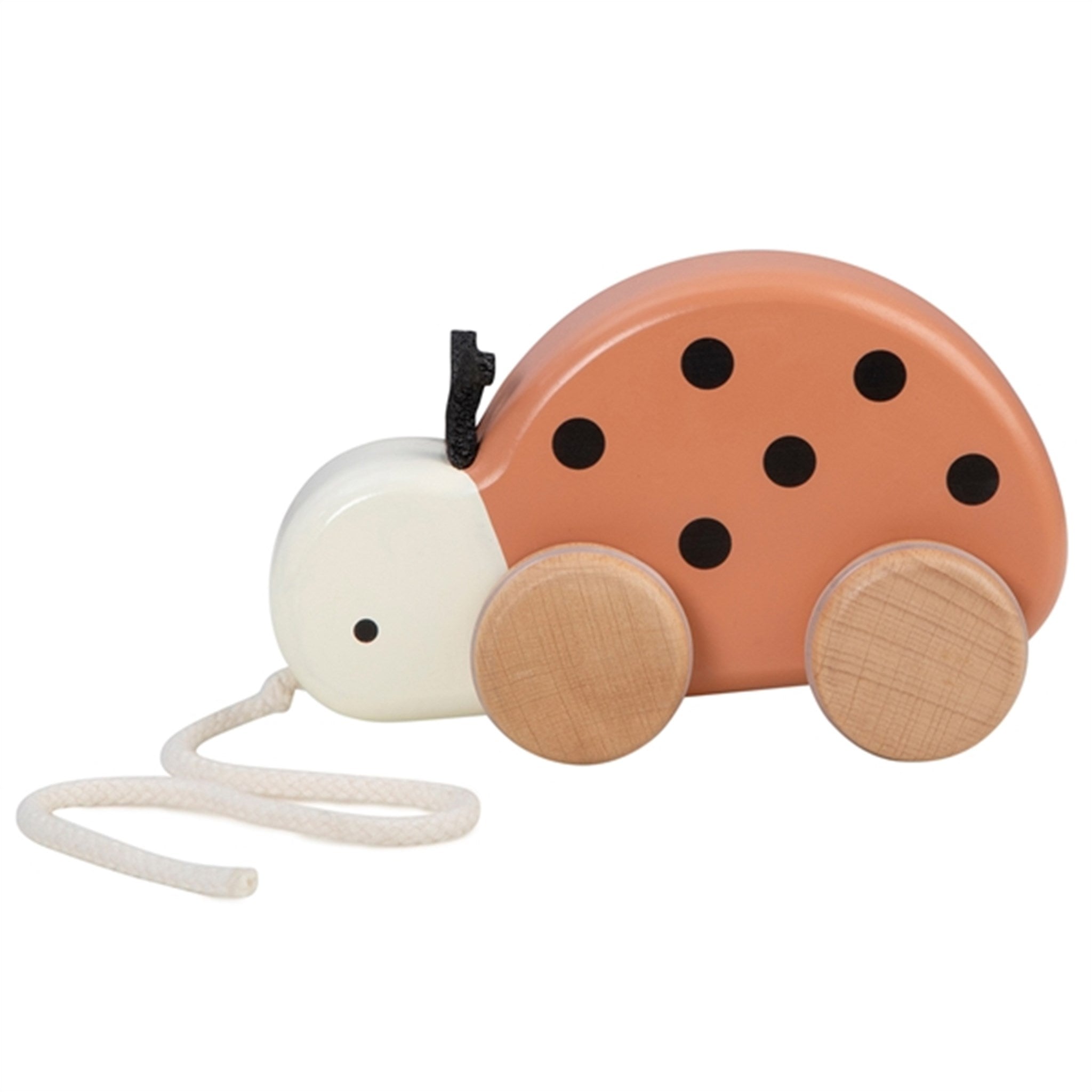 Sebra Wooden Pull-along Toy Luca the Ladybug Dark Orange