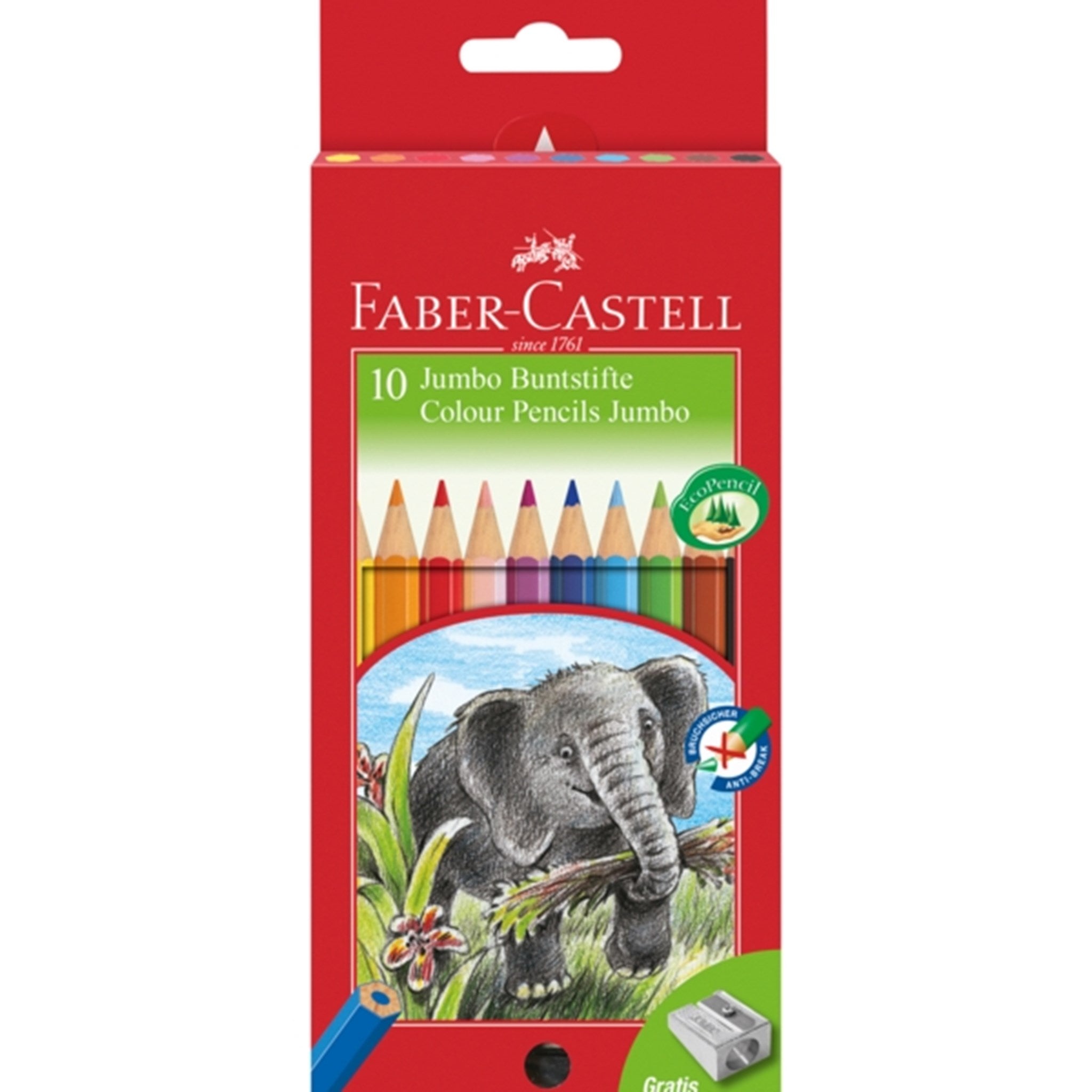 Faber Castell Jumbo 10 Colored Pencils
