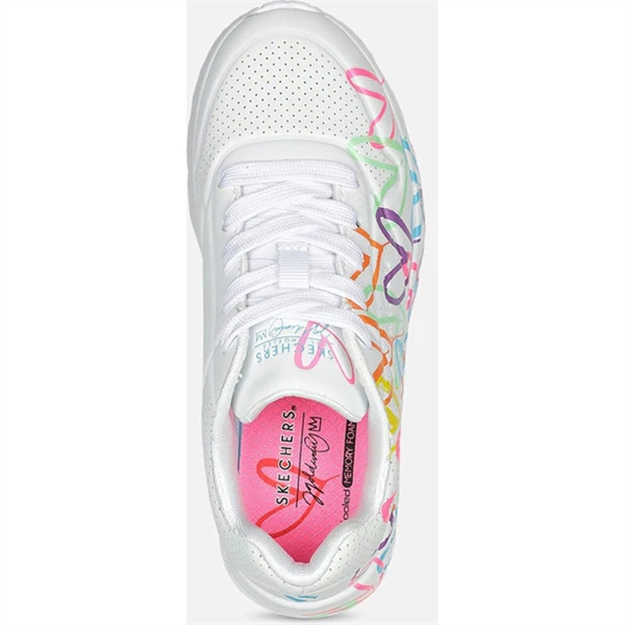 Skechers Girls Uno Sneakers Lite Spread The Love White Multicolor 3