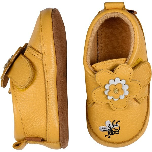 MELTON Flower Leather Slippers Mimosa