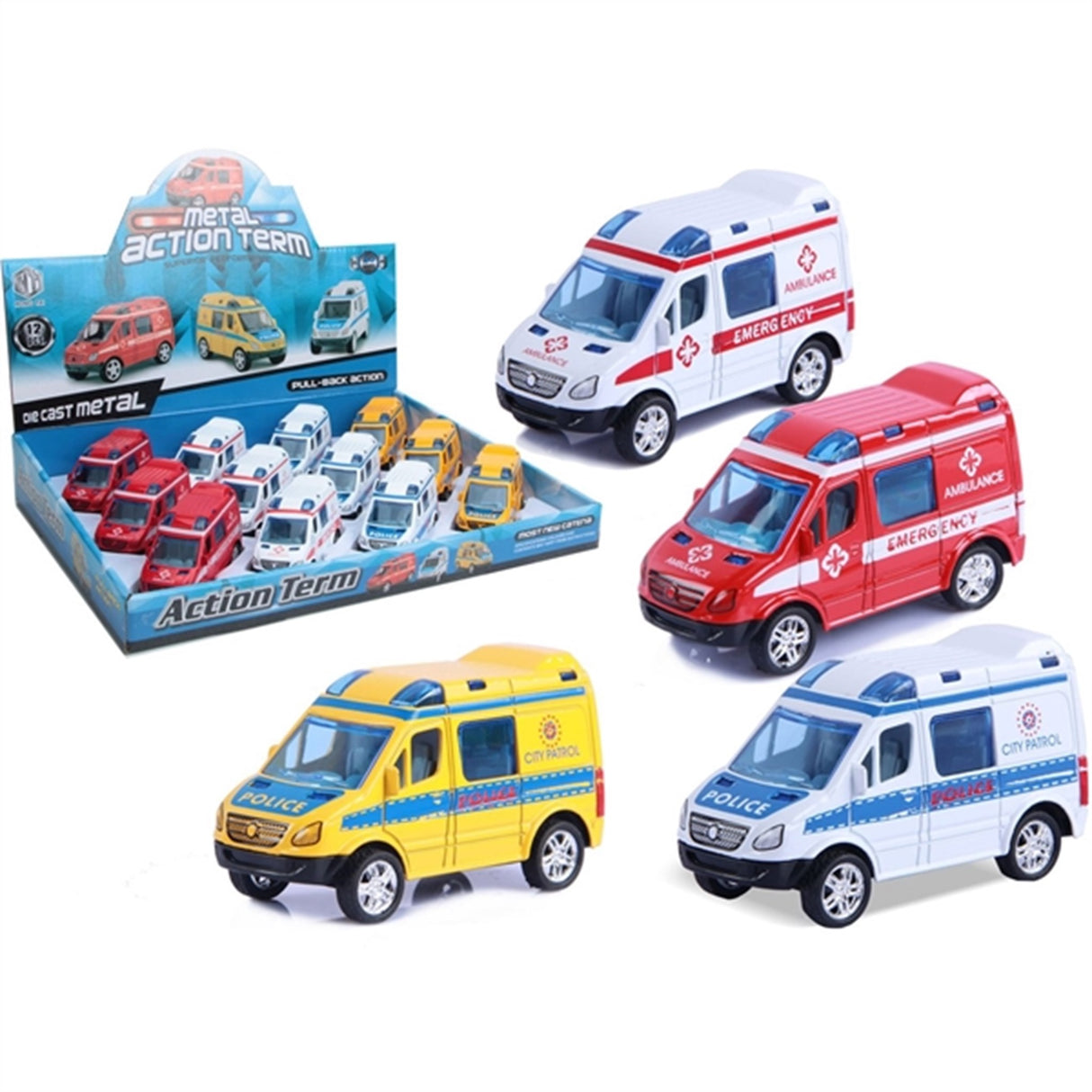 Magni Emergency Vehicles with Pull Back Yellow