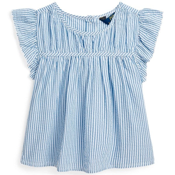 Polo Ralph Lauren Girl Blouse Blue White 2