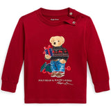 Ralph Lauren Baby Blouse Fa23 Holiday Red Gift Bear