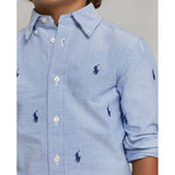 Polo Ralph Lauren Sport Boy Shirt Bsr Blue With Aoe Pp