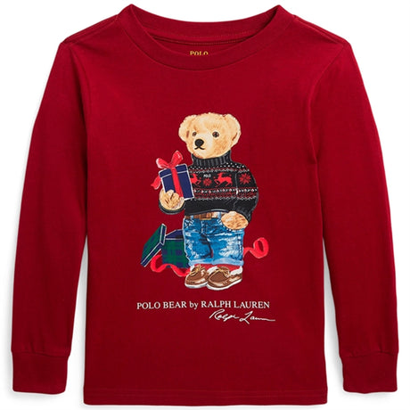 Polo Ralph Lauren Blouse Fa23 Holiday Red Gift Bear