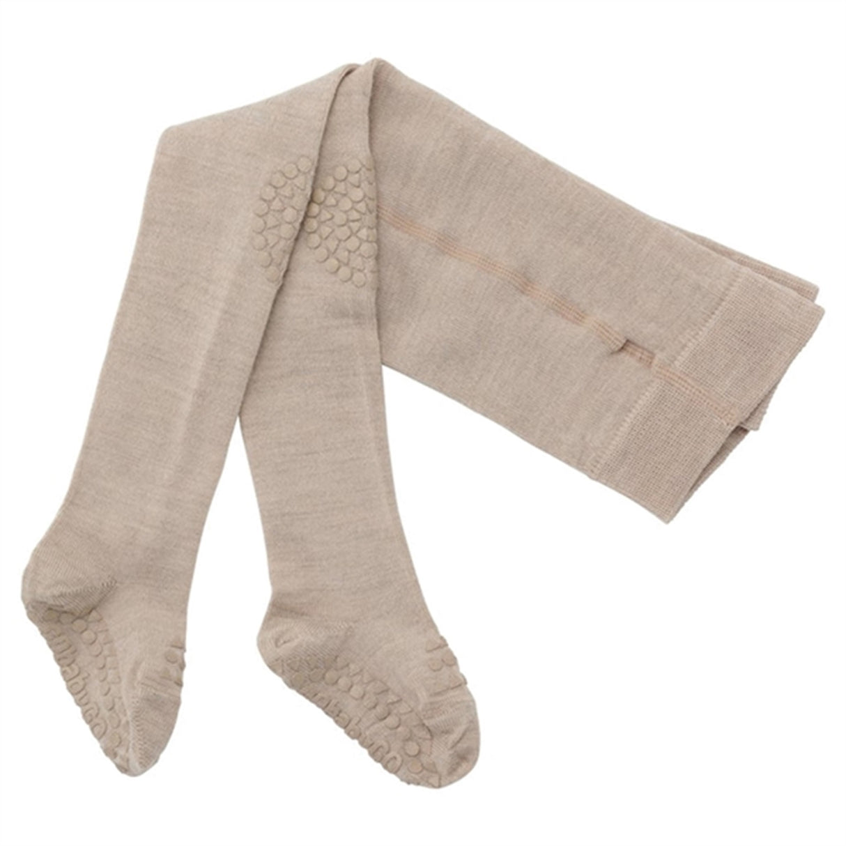 GObabyGO Non-Slip Crawling Tights Wool Sand