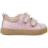 Angulus Glitter Sneaker W. Velcro Peach/Rose Glitter