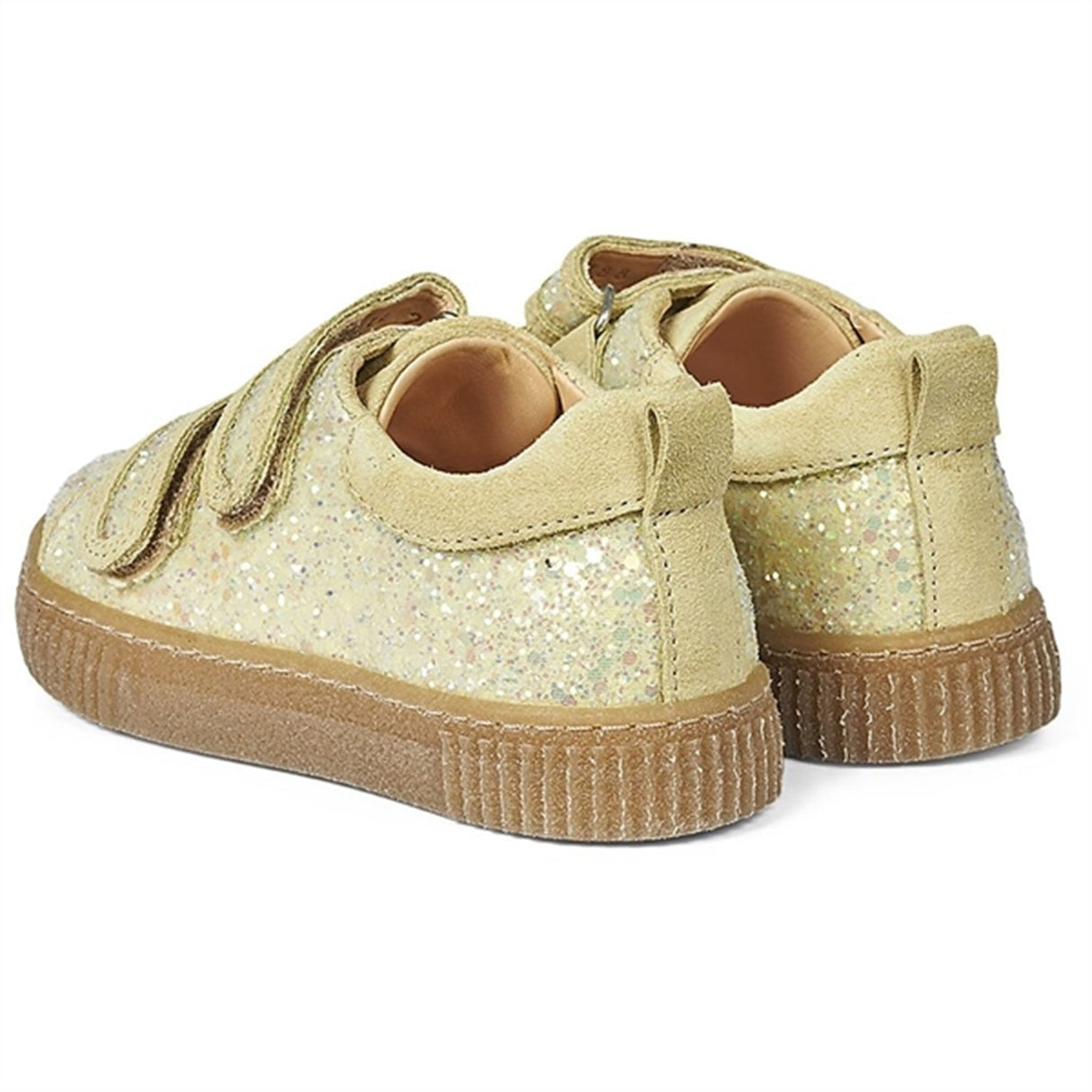 Angulus Glitter Sneaker M. Velcrolukning Lys Gul Glitter/Lys Gul