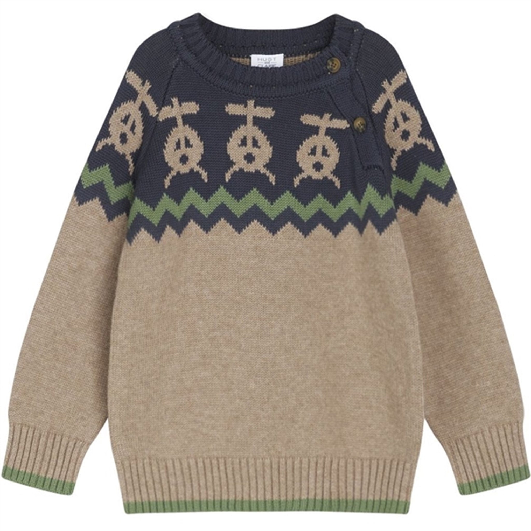 Hust & Claire Mini Deer Brown Melange Porter Knit Sweater