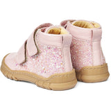 Angulus Starter Shoe W. Velcro And Glitter Details Peach/Peach Glitter 3