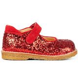 Angulus Starter Mary Janes With Velcro Red/Red Glitter 2