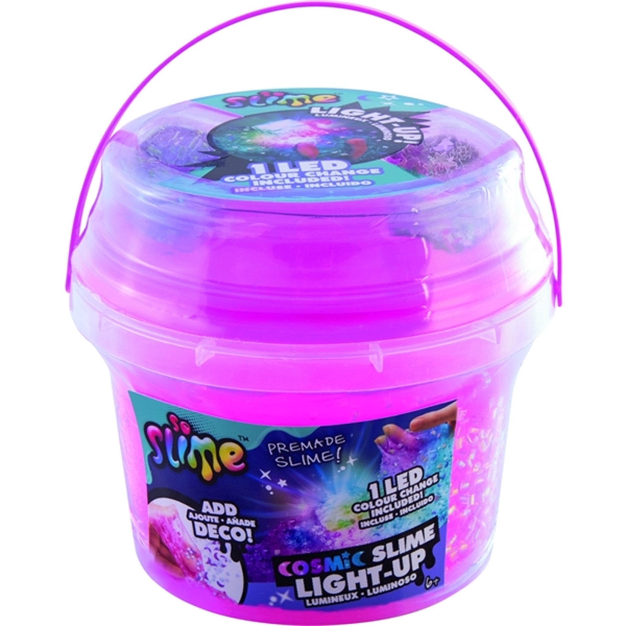 So Slime Light Up Cosmic Crunch Bucket Pink