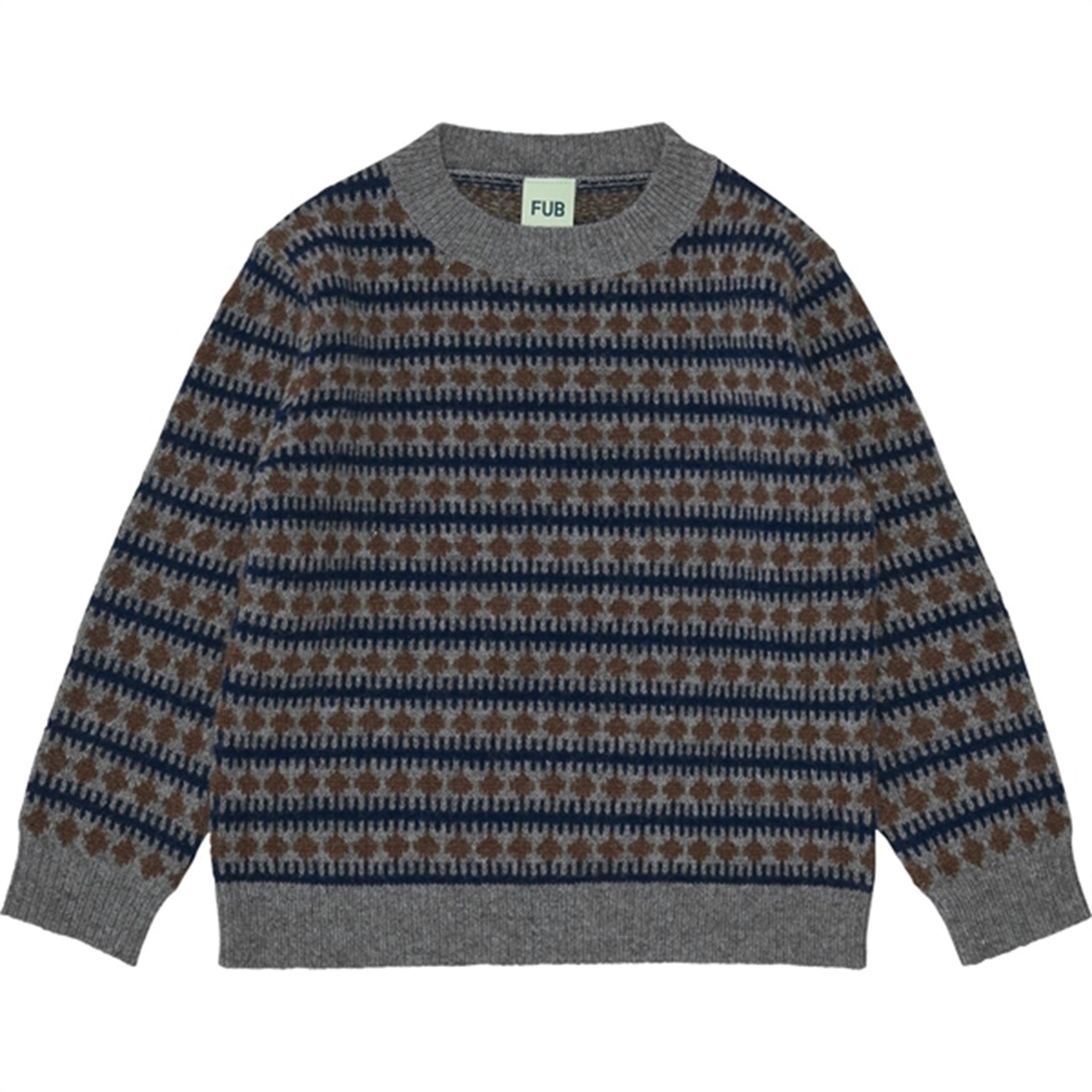 FUB Lambswool Knitted Sweater Charcoal Melange