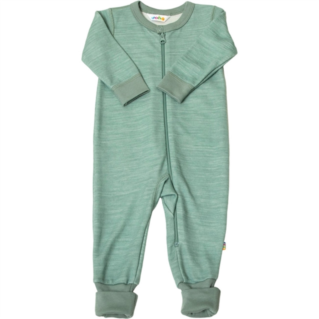 Joha Wool/Bamboo Green YD Onesie with 2-in-1 Foot